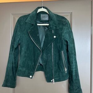 Blank NYC Emerald Green Suede Biker Motor Jacket